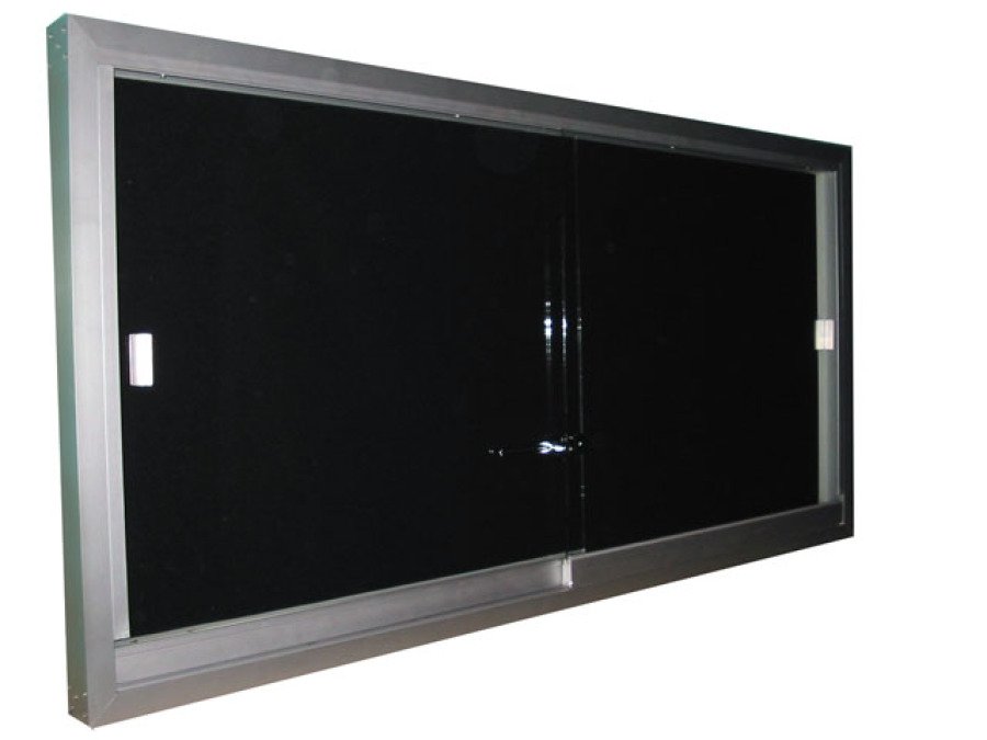 VITRINA CON PIZARRON RANURADO 90x120 CM