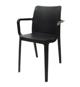 SILLA DE VISITA ANTLIA BIELLA NEGRA CON BRAZOS